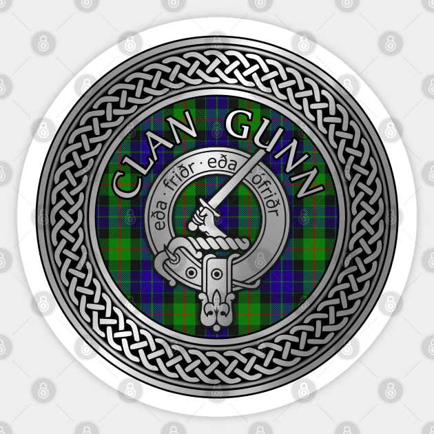 Clan Gunn Crest & Tartan Knot (Old Norse) Sticker by Taylor'd Designs